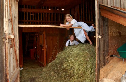 Jumping around in the hay