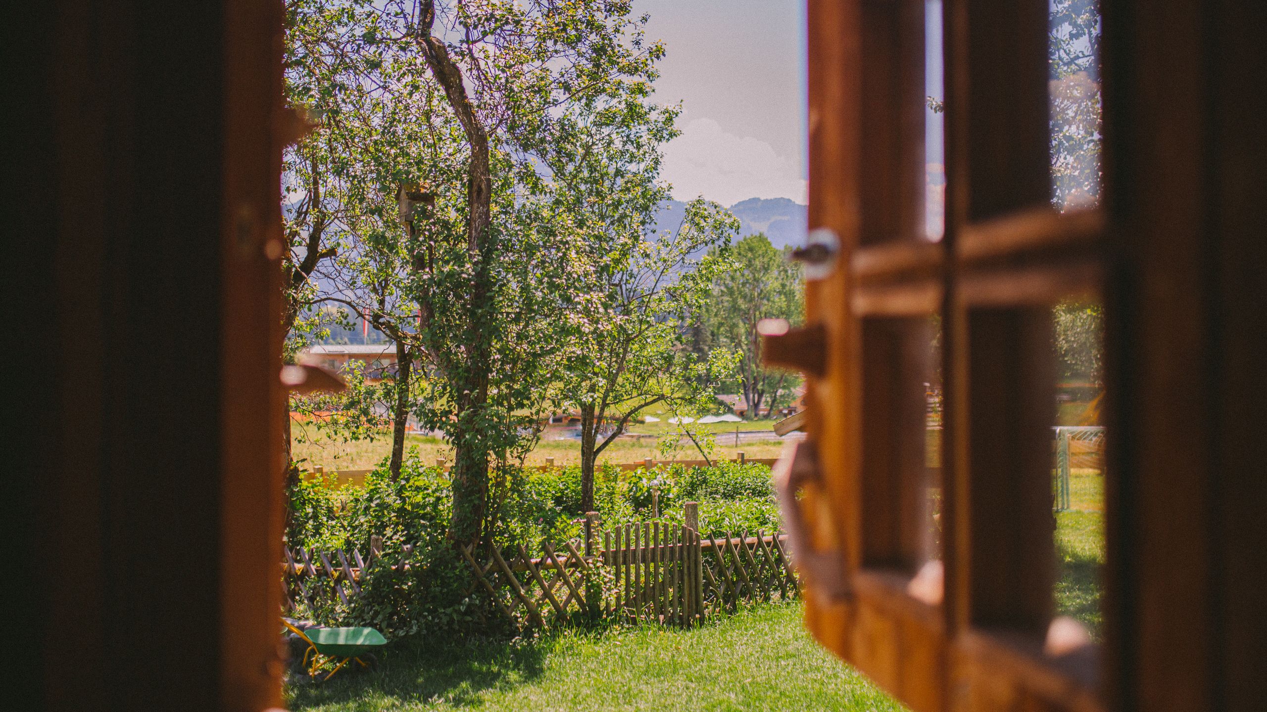 Fenster Ausblick Kinderbauernhof Stanglwirt