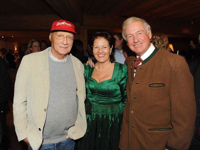 Niki Lauda mit Magdalena und Balthasar Hauser